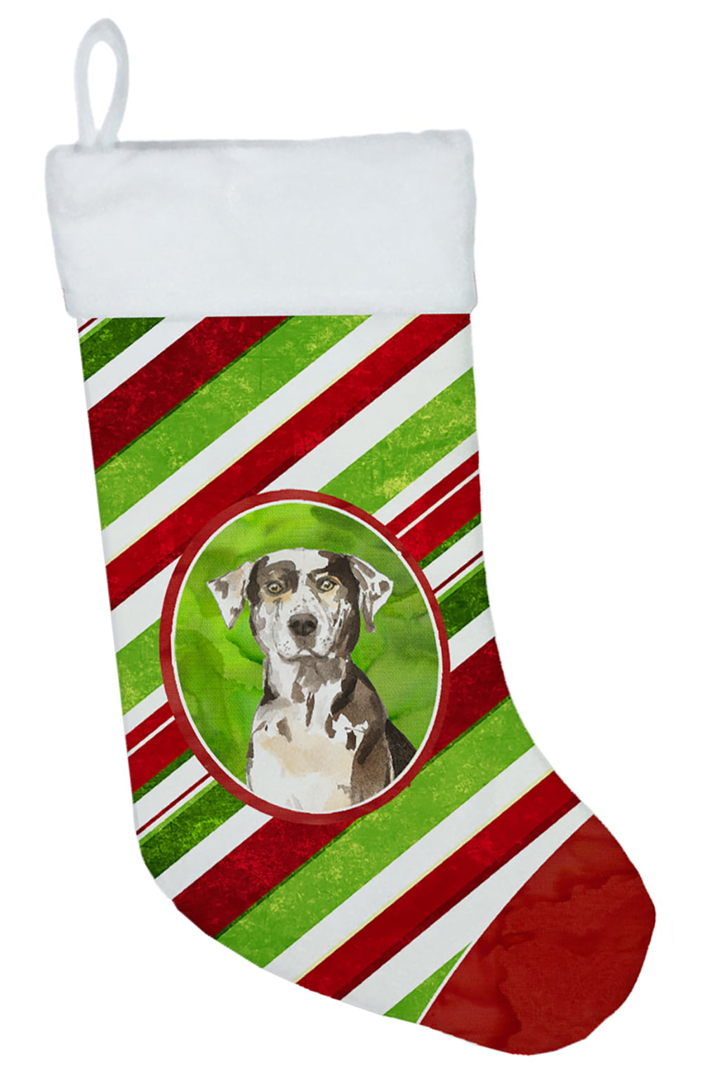 Catahoula Leopard Dog Christmas Candy Stripe Christmas Stocking
