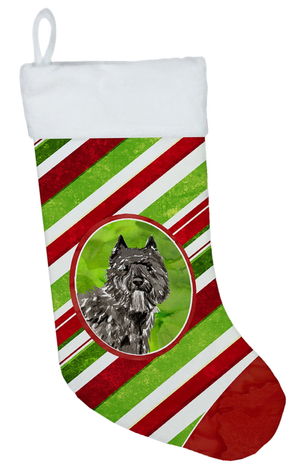 Bouvier Des Flandres Christmas Candy Stripe Christmas Stocking