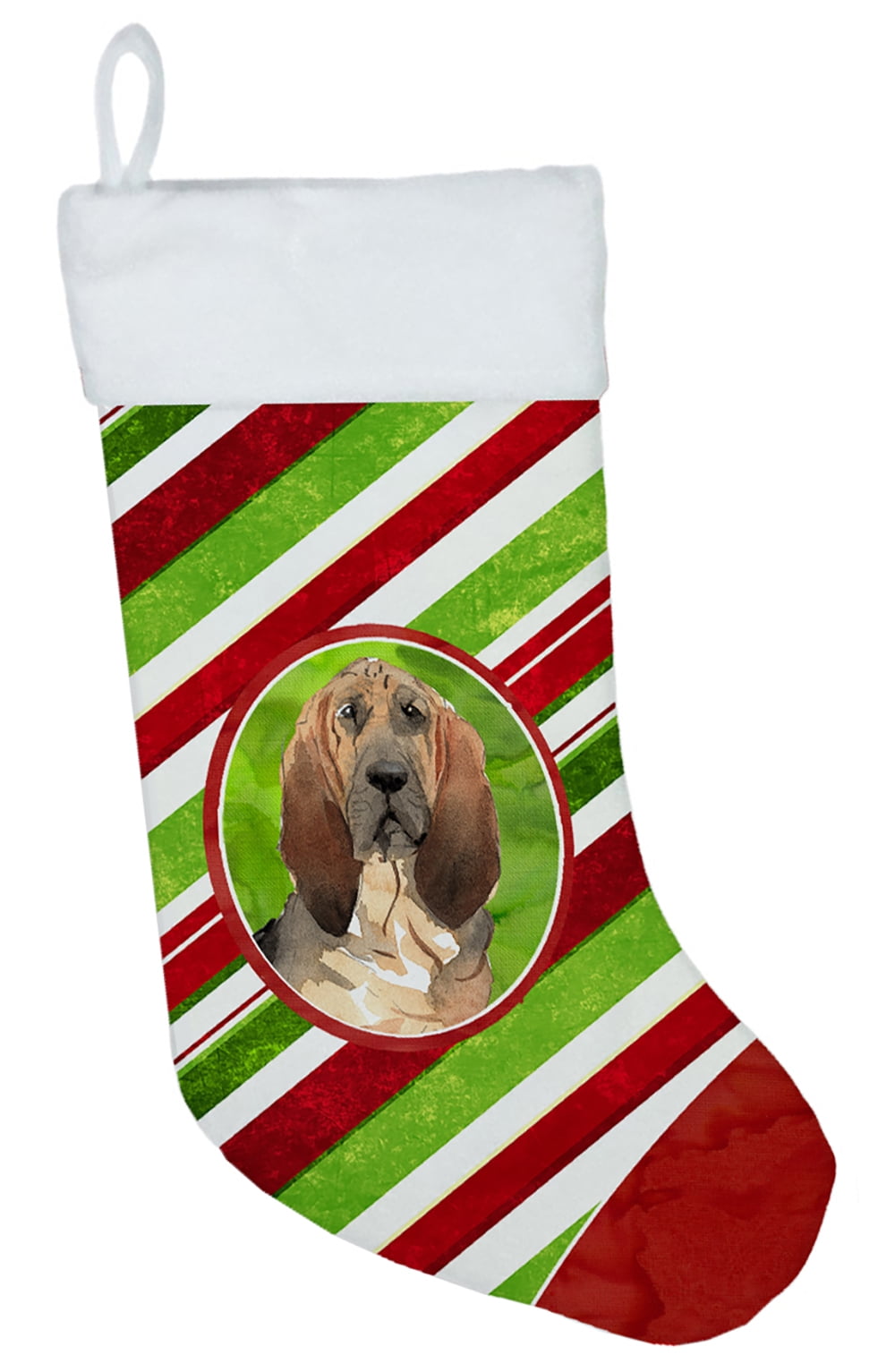 Bloodhound Christmas Candy Stripe Christmas Stocking