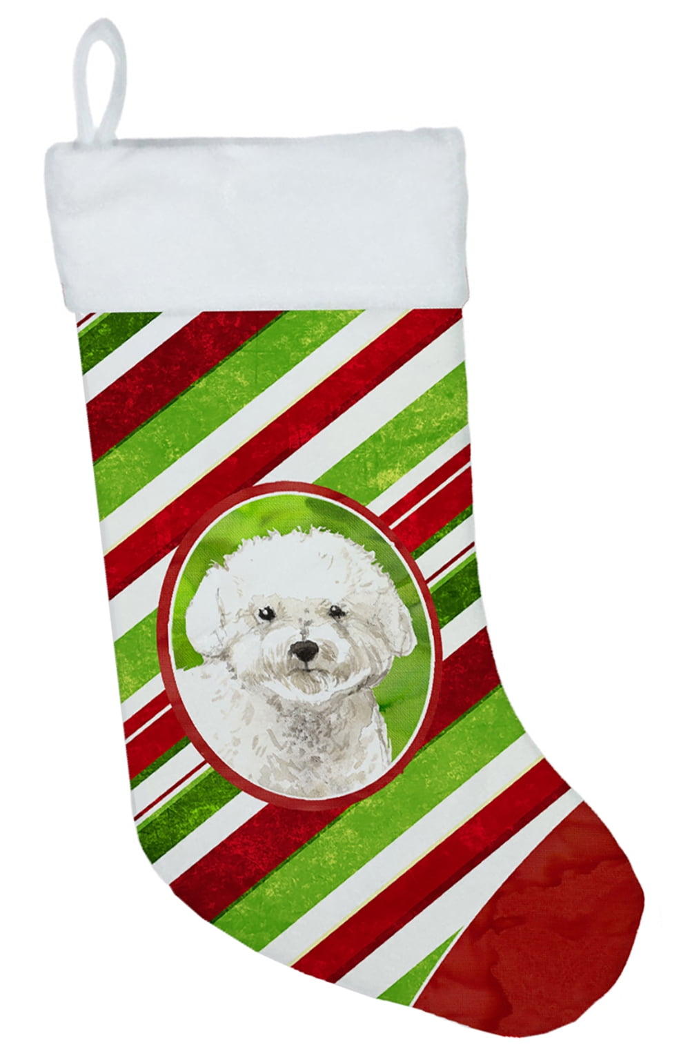 Bichon Frise Christmas Candy Stripe Christmas Stocking