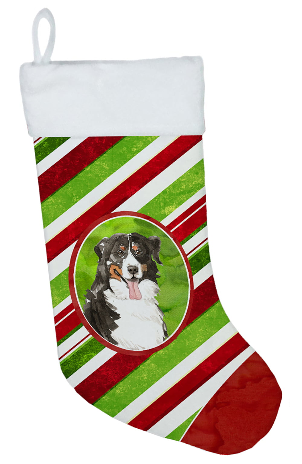 Bernese Mountain Dog Christmas Candy Stripe Christmas Stocking