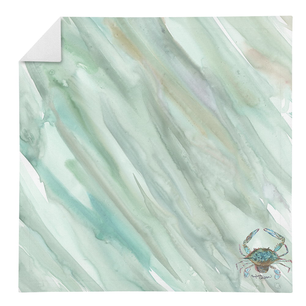 Picture of Carolines Treasures SC2059NAP Crab No.1 on Sage Green Napkin