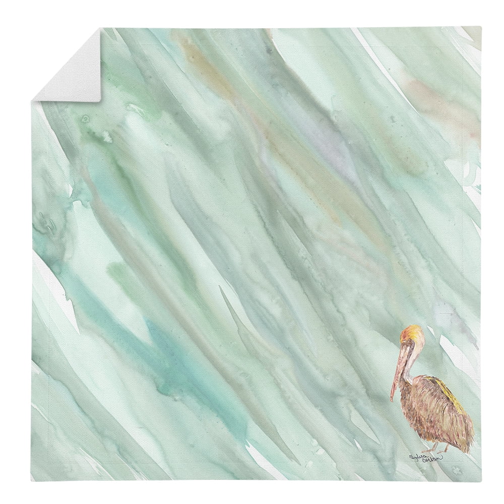 Picture of Carolines Treasures SC2063NAP Brown Pelican on Sage Green Napkin