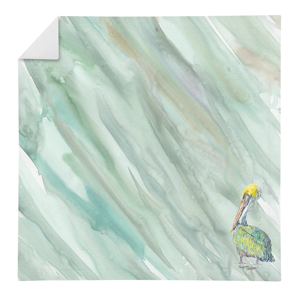 Picture of Carolines Treasures SC2064NAP Pelican on Sage Green Napkin