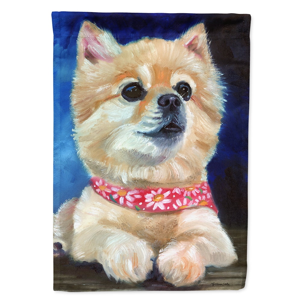 Fancy Bandana Pomeranian Puppy Flag Canvas House Size
