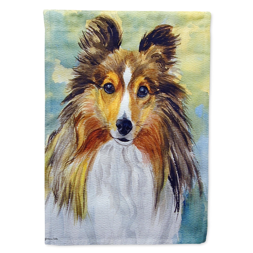 Sheltie Toby Flag Canvas House Size