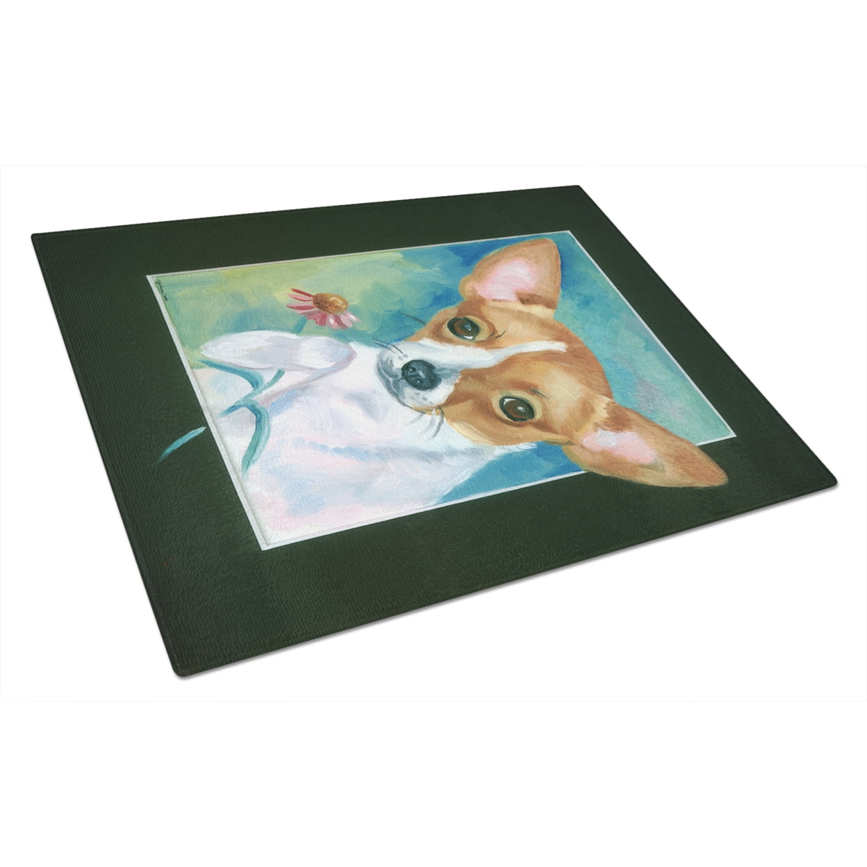 Picture of Carolines Treasures 7360LCB Chihuahua & Daisy Glass Cutting Board - Large