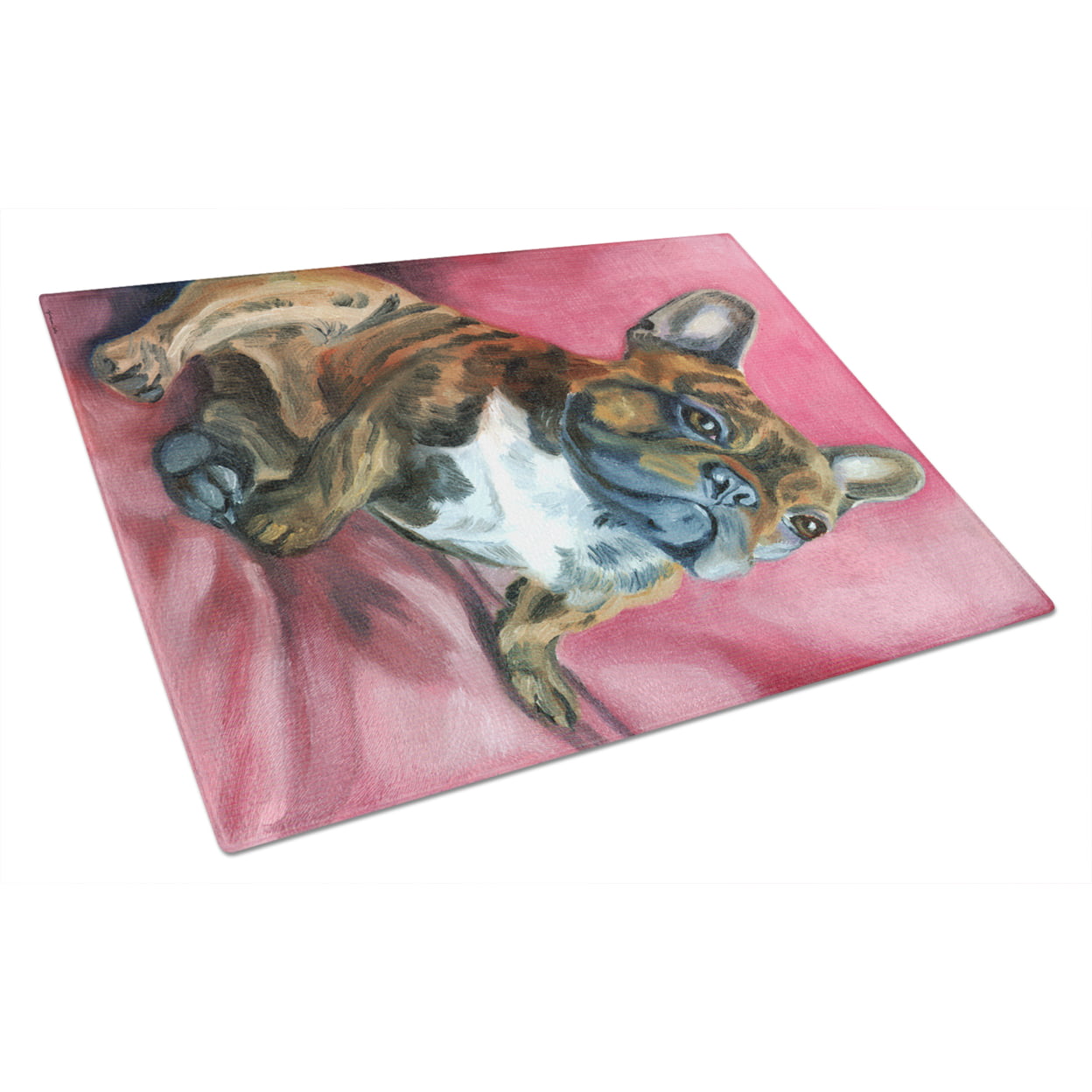 Picture of Carolines Treasures 7379LCB French Bulldog Snuggle Glass Cutting Board - Large