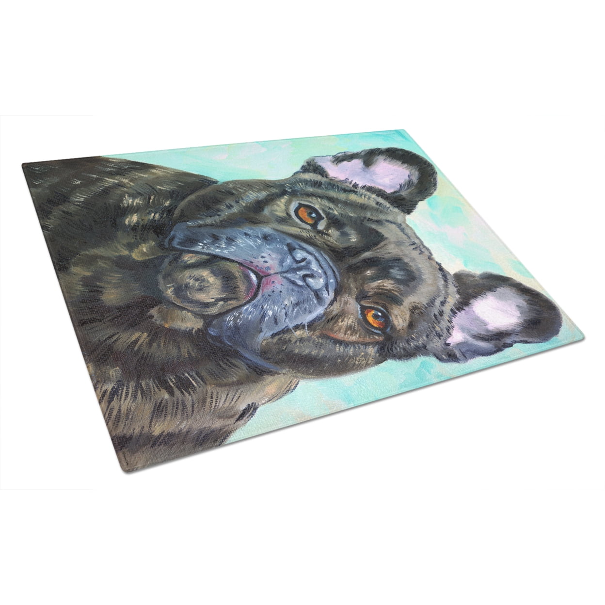 Picture of Carolines Treasures 7380LCB French Bulldog Lookin at You Glass Cutting Board - Large