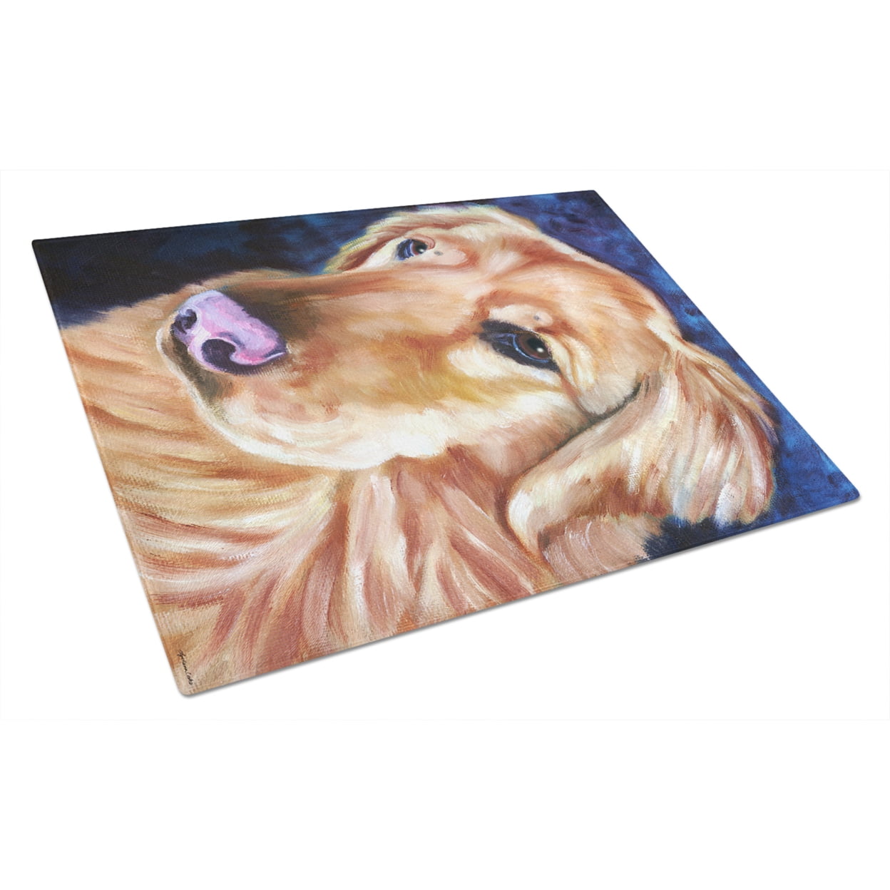 Picture of Carolines Treasures 7384LCB Golden Retriver Huh Glass Cutting Board - Large
