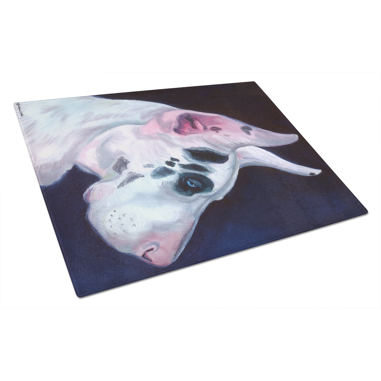 Picture of Carolines Treasures 7386LCB Great Dane Harlequin Glass Cutting Board - Large