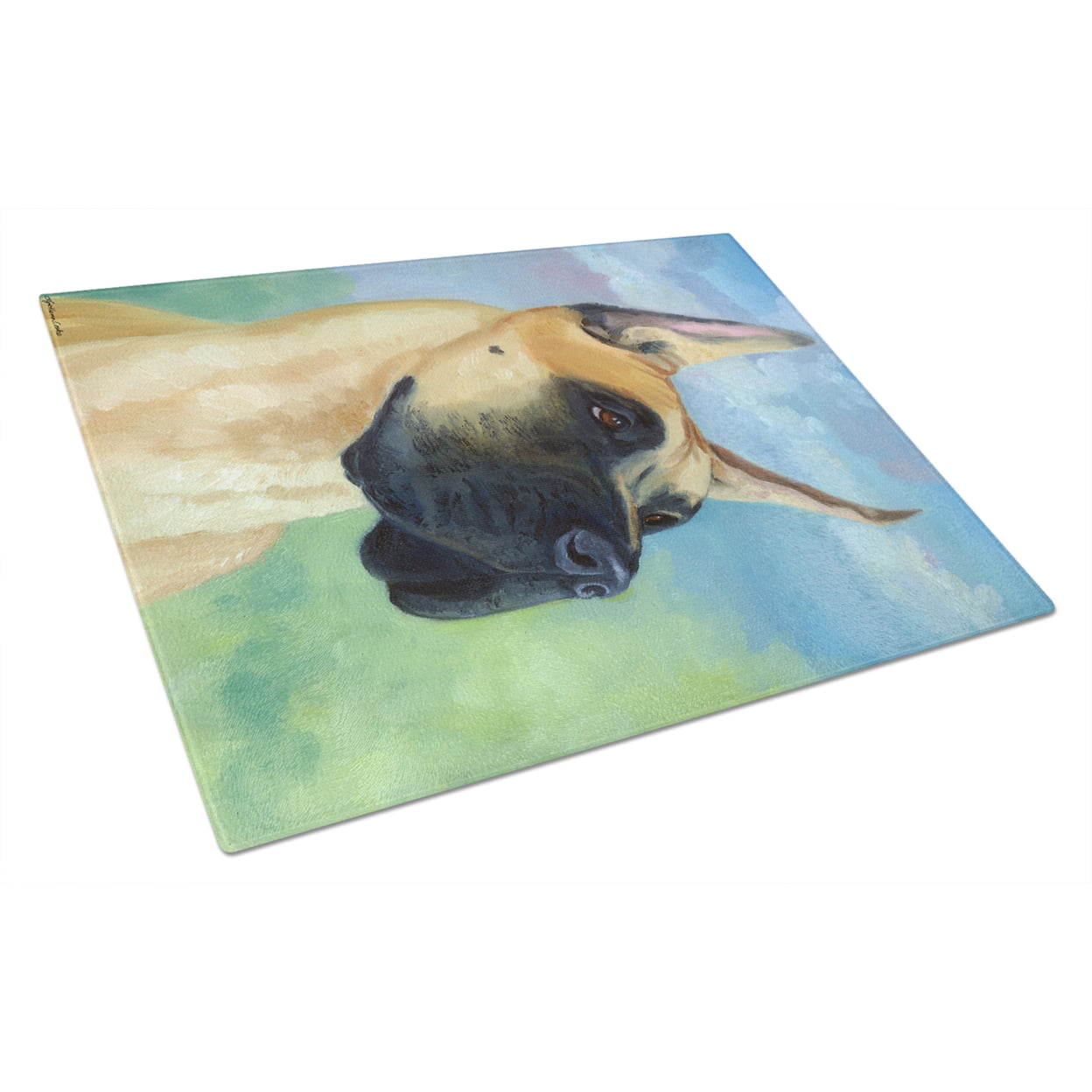 Picture of Carolines Treasures 7387LCB Great Dane Apollo the Great Glass Cutting Board - Large