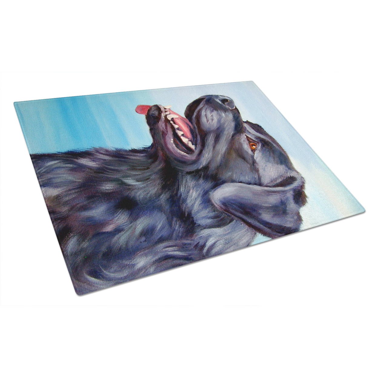 Picture of Carolines Treasures 7389LCB Black Labrador Retriever Glass Cutting Board - Large