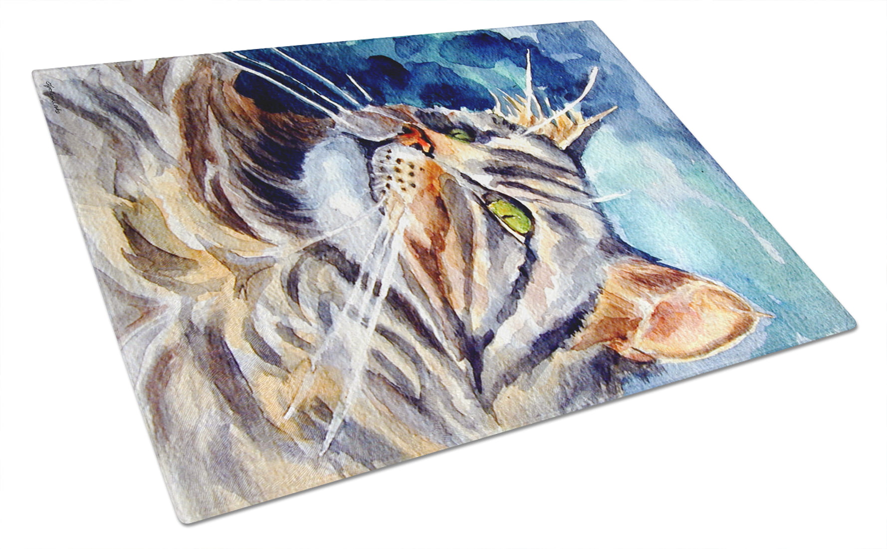 Picture of Carolines Treasures 7391LCB Maine Coon Sissy Glass Cutting Board - Large