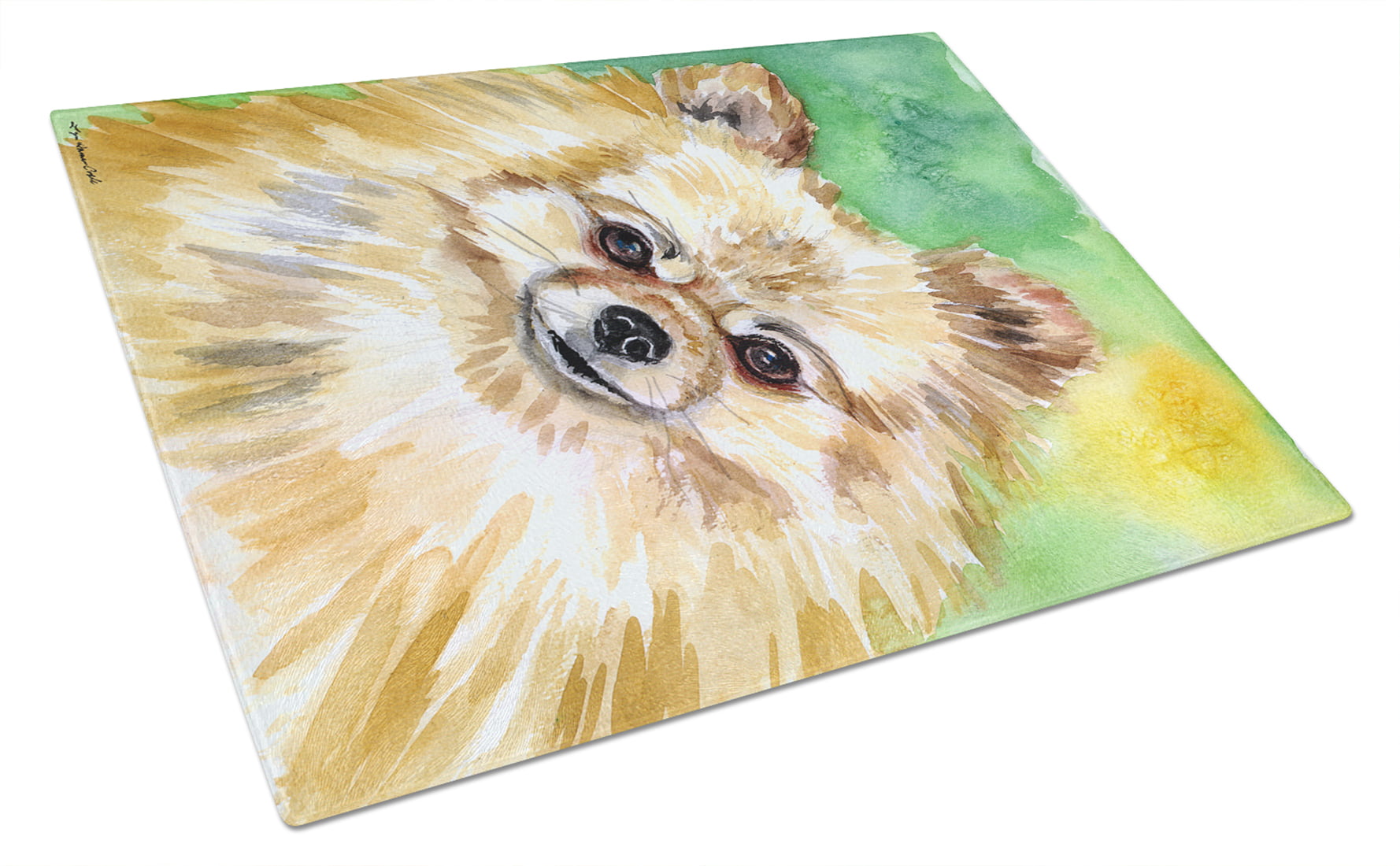 Picture of Carolines Treasures 7393LCB Pomeranian Sissy Glass Cutting Board - Large