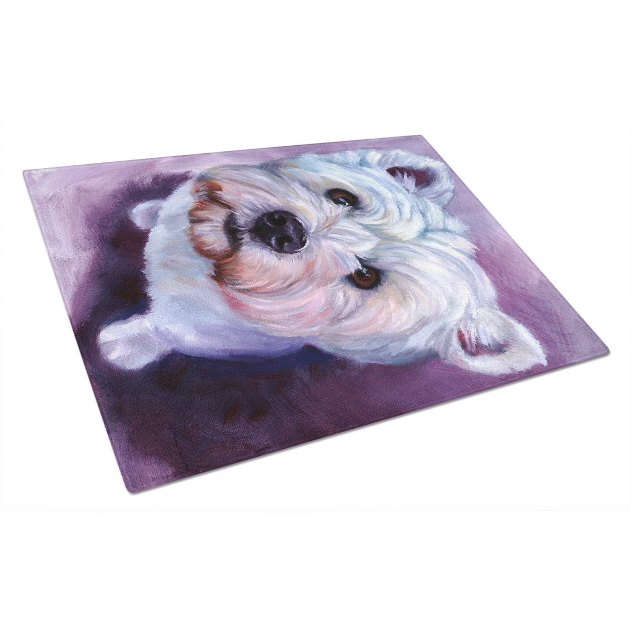 Picture of Carolines Treasures 7400LCB Whatsup Westie Glass Cutting Board - Large