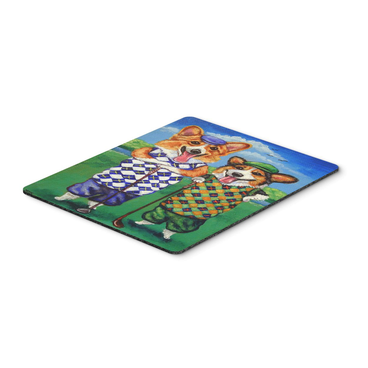 Corgi Golfers Mouse Pad, Hot Pad or Trivet