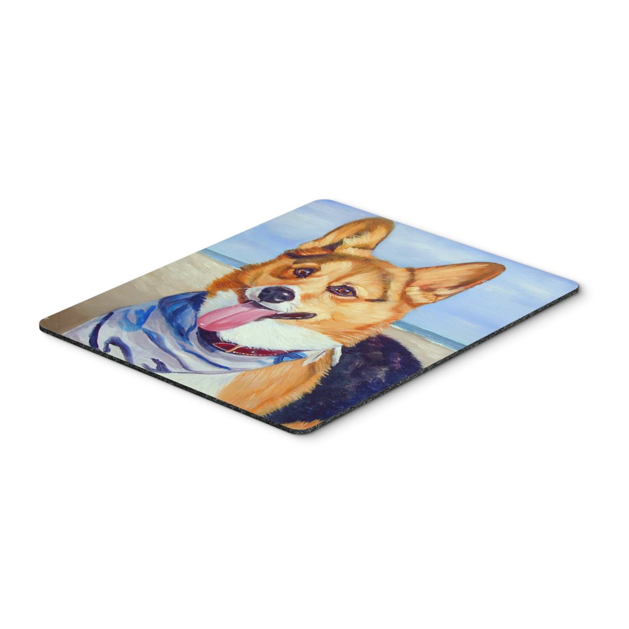 Corgi Beach Bandana Mouse Pad, Hot Pad or Trivet
