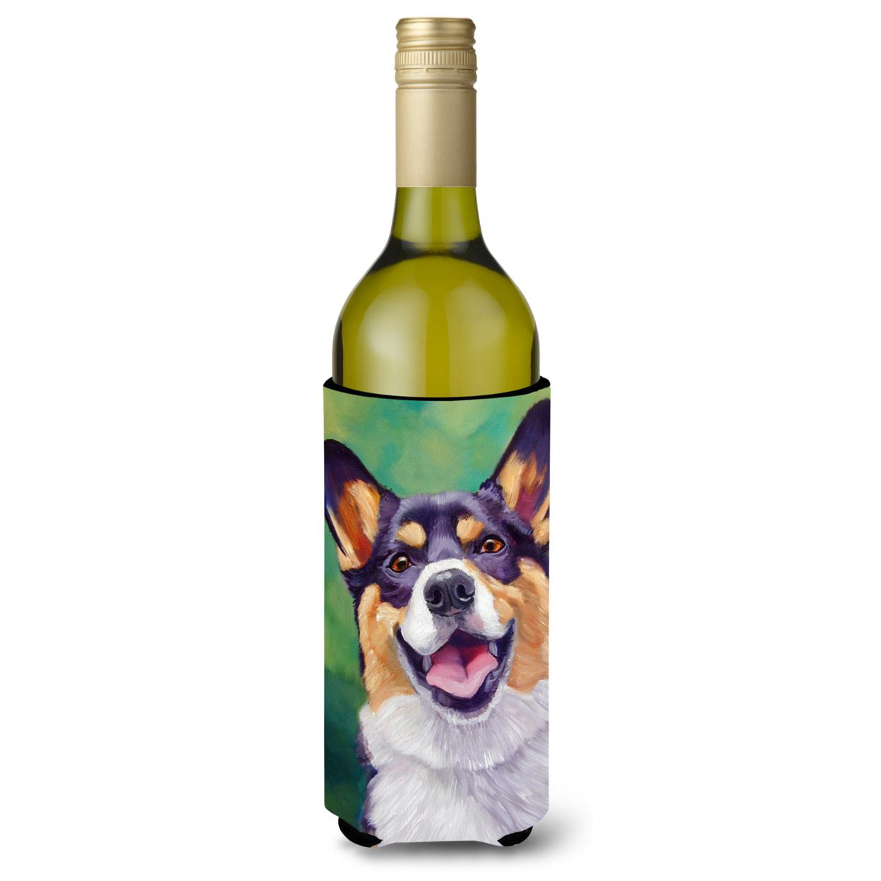 Picture of Carolines Treasures 7364LITERK Tricolor Pembroke Corgi Wine Bottle Beverage Insulator Hugger
