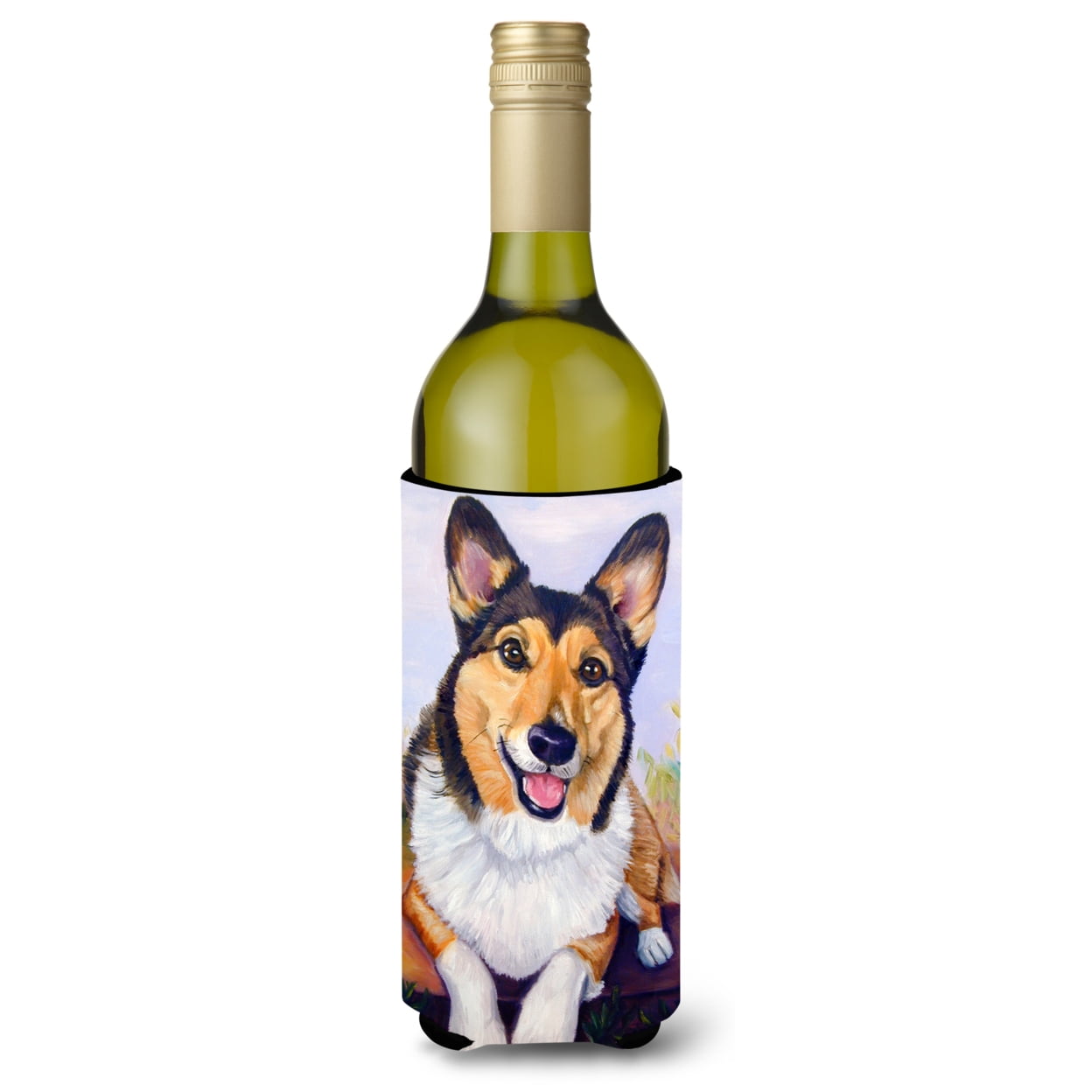 Picture of Carolines Treasures 7365LITERK Pembroke Corgi Waiting Wine Bottle Beverage Insulator Hugger