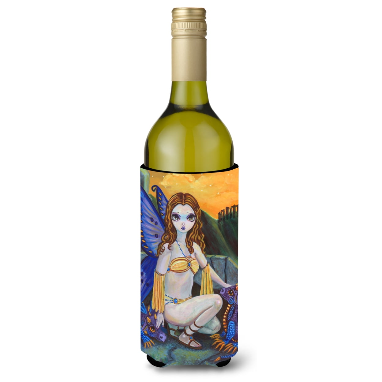 Picture of Carolines Treasures 7374LITERK Fairy Foundlings Wine Bottle Beverage insulator Hugger