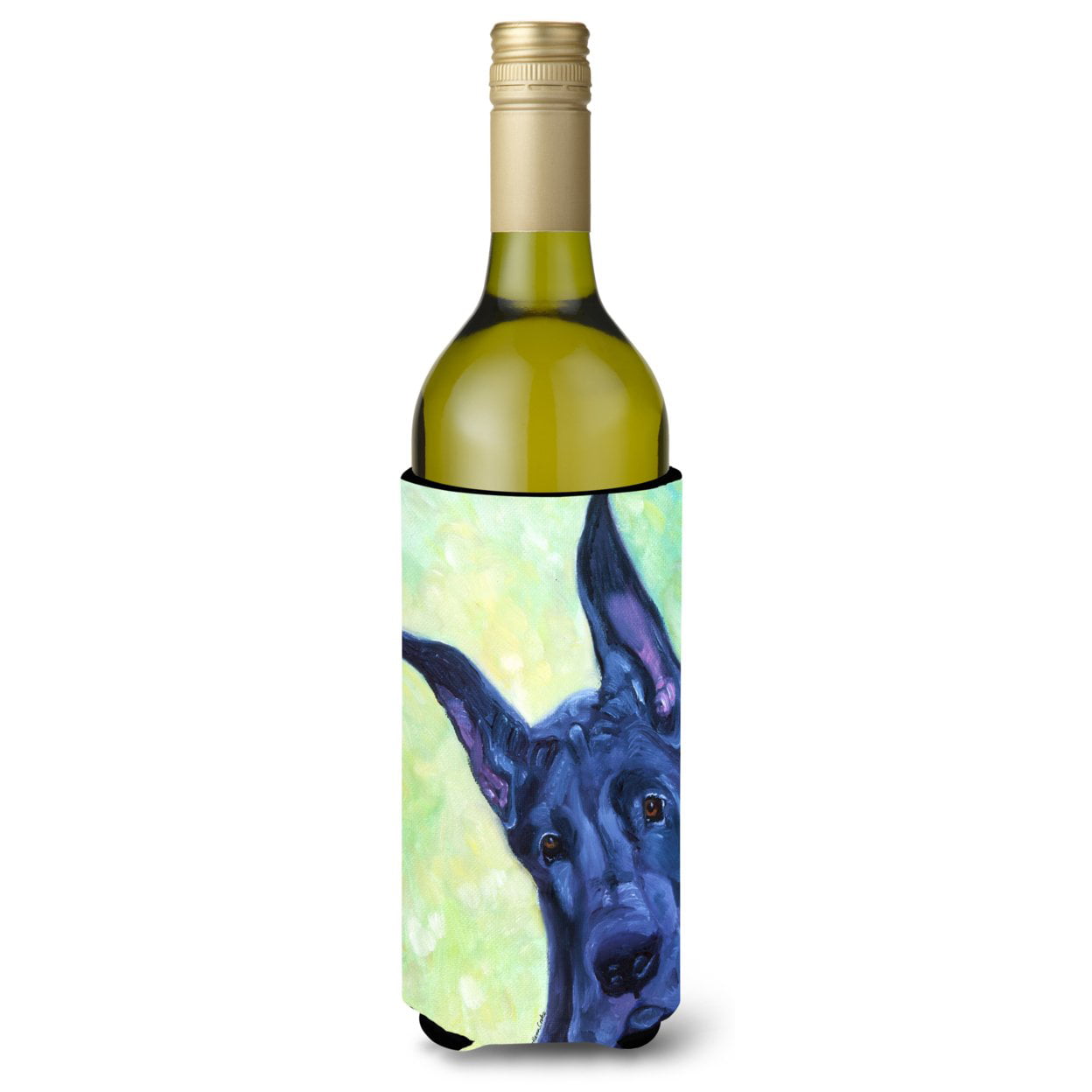 Picture of Carolines Treasures 7388LITERK Great Dane Midnight Puppy Wine Bottle Beverage Insulator Hugger