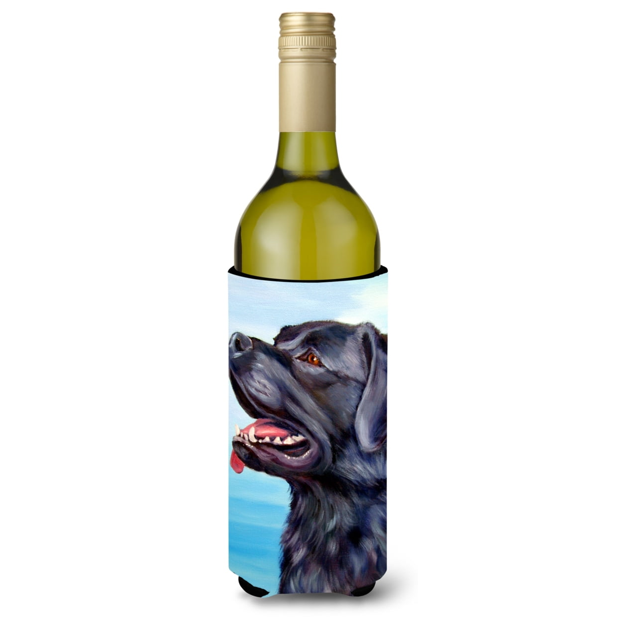 Picture of Carolines Treasures 7389LITERK Black Labrador Retriever Wine Bottle Beverage Insulator Hugger