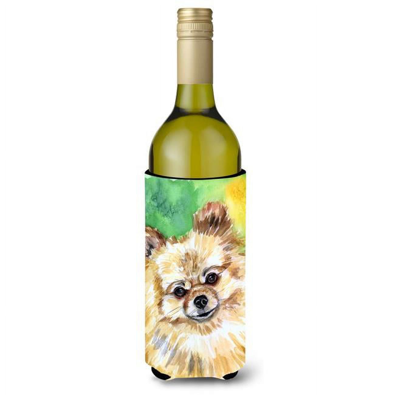 Picture of Carolines Treasures 7393LITERK Pomeranian Sissy Wine Bottle Beverage Insulator Hugger