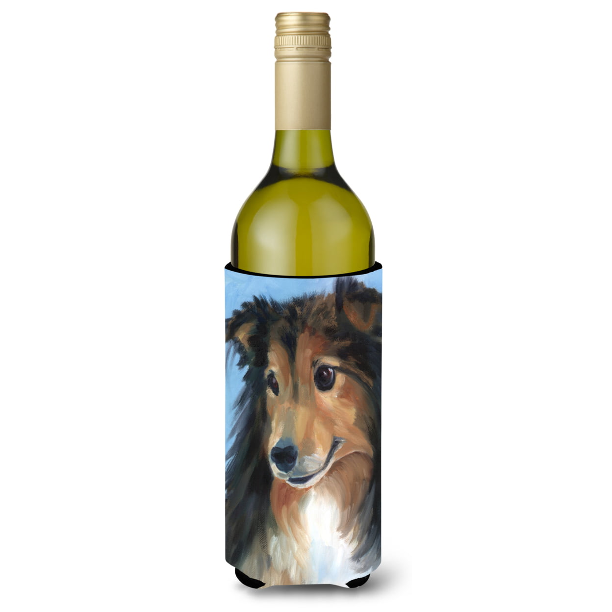 Picture of Carolines Treasures 7395LITERK Sheltie Good Boy Wine Bottle Beverage Insulator Hugger