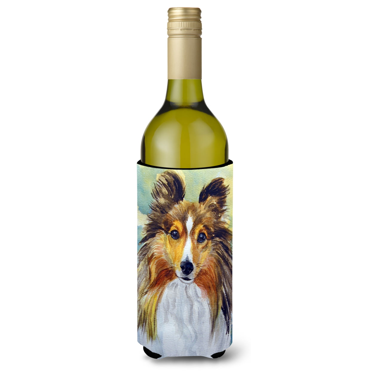 Picture of Carolines Treasures 7397LITERK Sheltie Toby Wine Bottle Beverage Insulator Hugger
