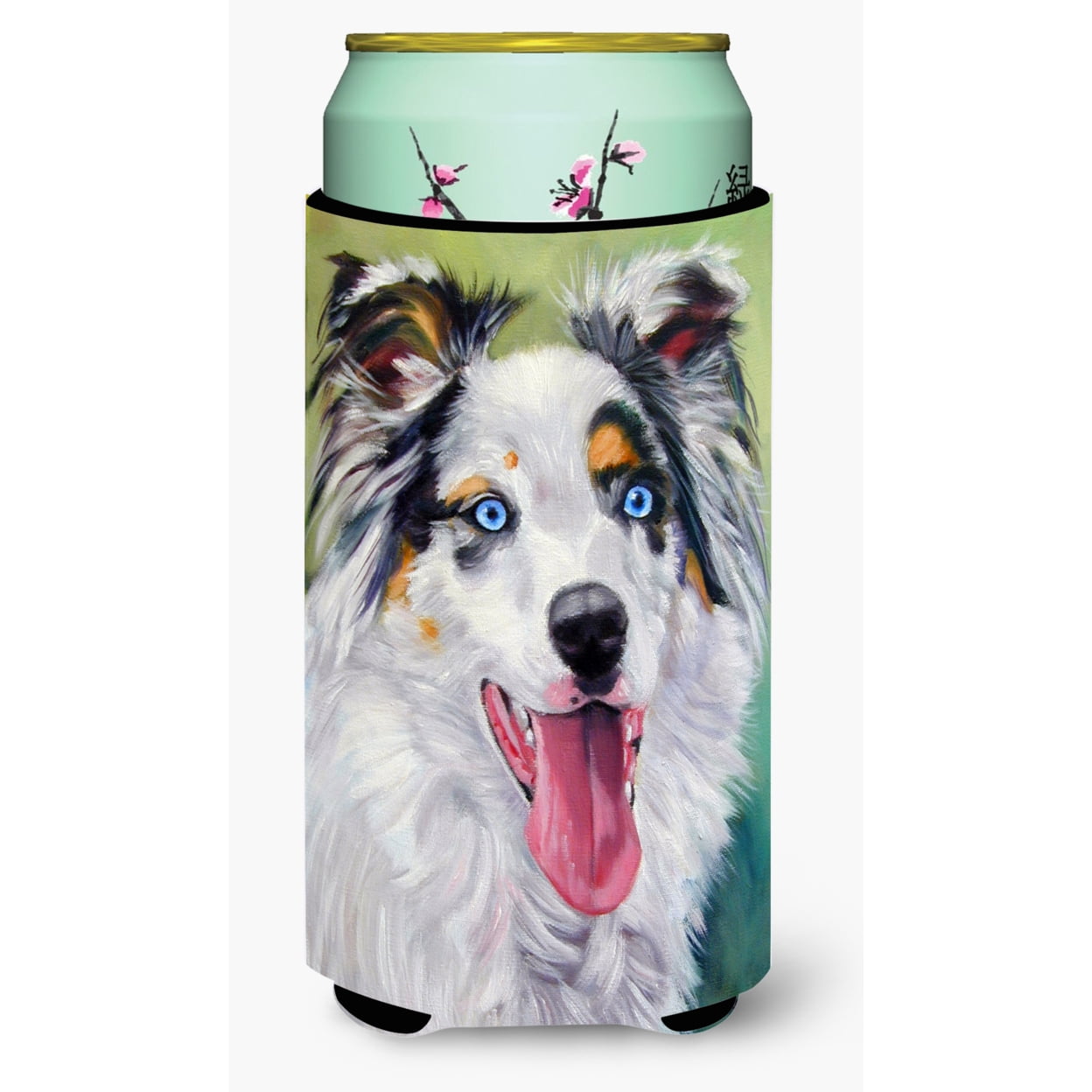 Australian Shepherd Blue Eyes Tall Boy Beverage Insulator Hugger