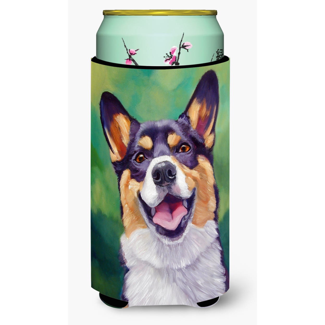 Tricolor Pembroke Corgi Tall Boy Beverage Insulator Hugger