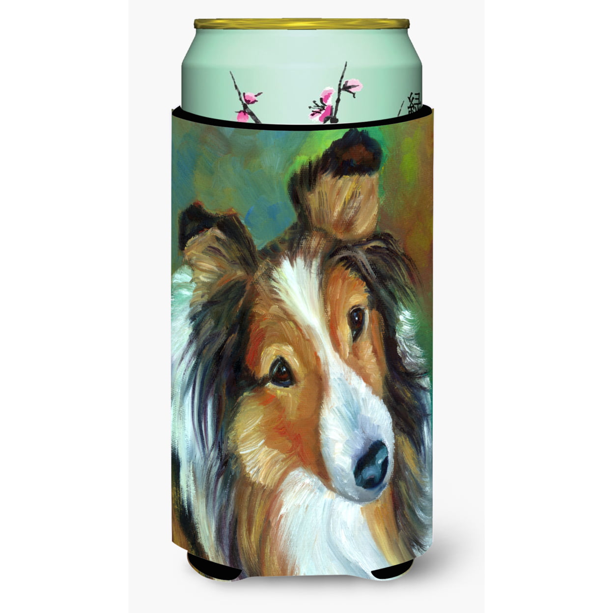 Sheltie Curiosity Tall Boy Beverage Insulator Hugger