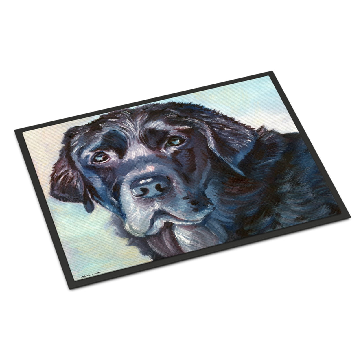 24 x 36 in. Black Labrador Face Indoor or Outdoor Mat