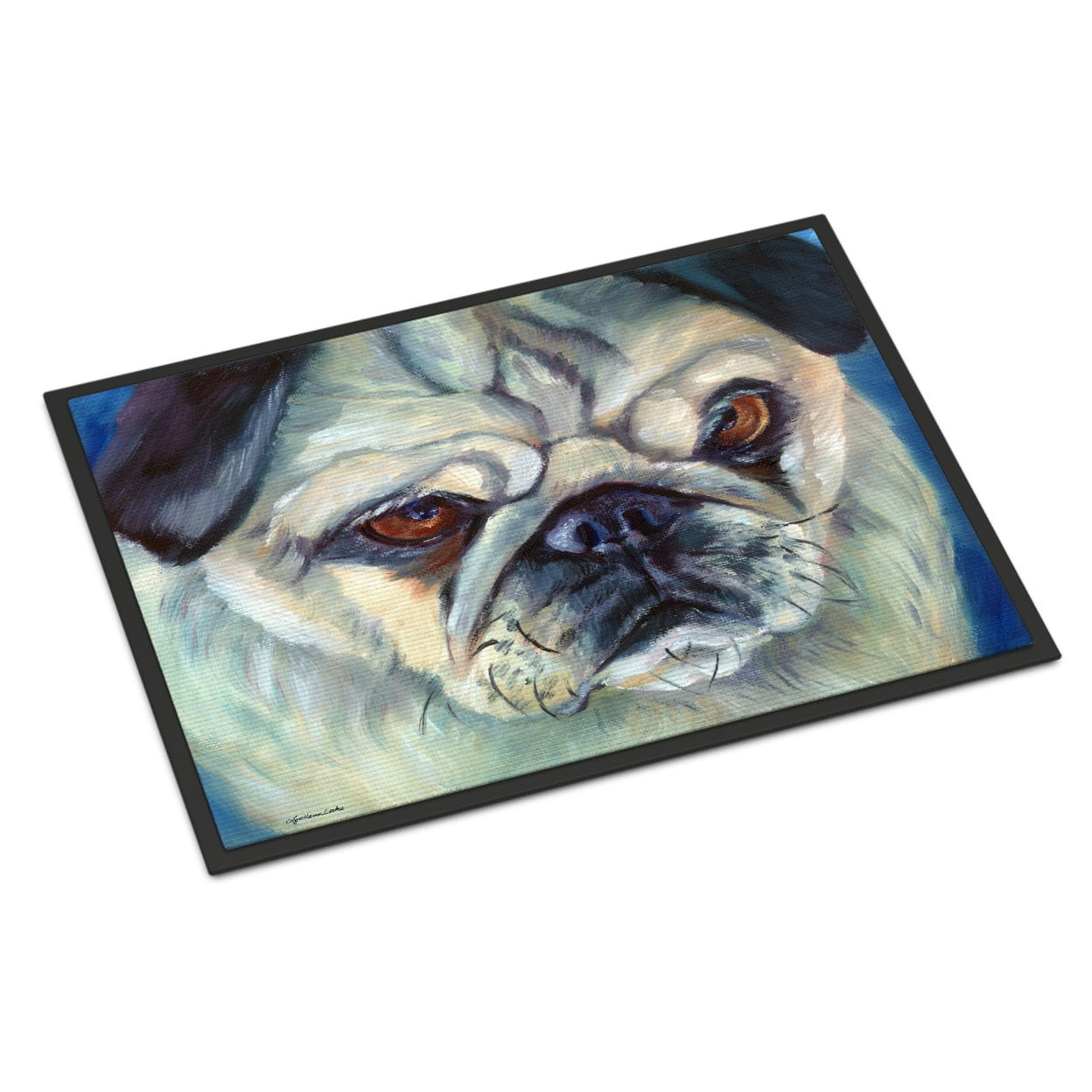 24 x 36 in. Pug in Thought Indoor or Outdoor Mat
