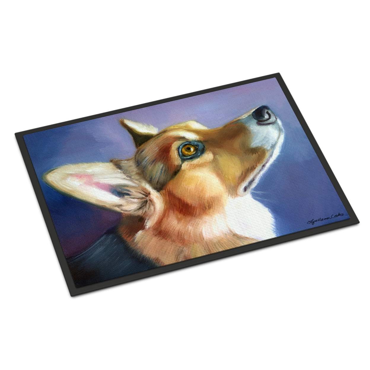 7405MAT 18 x 27 in. Corgi Devotion Indoor or Outdoor Mat