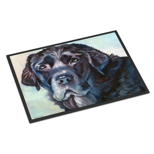 18 x 27 in. Black Labrador Face Indoor or Outdoor Mat