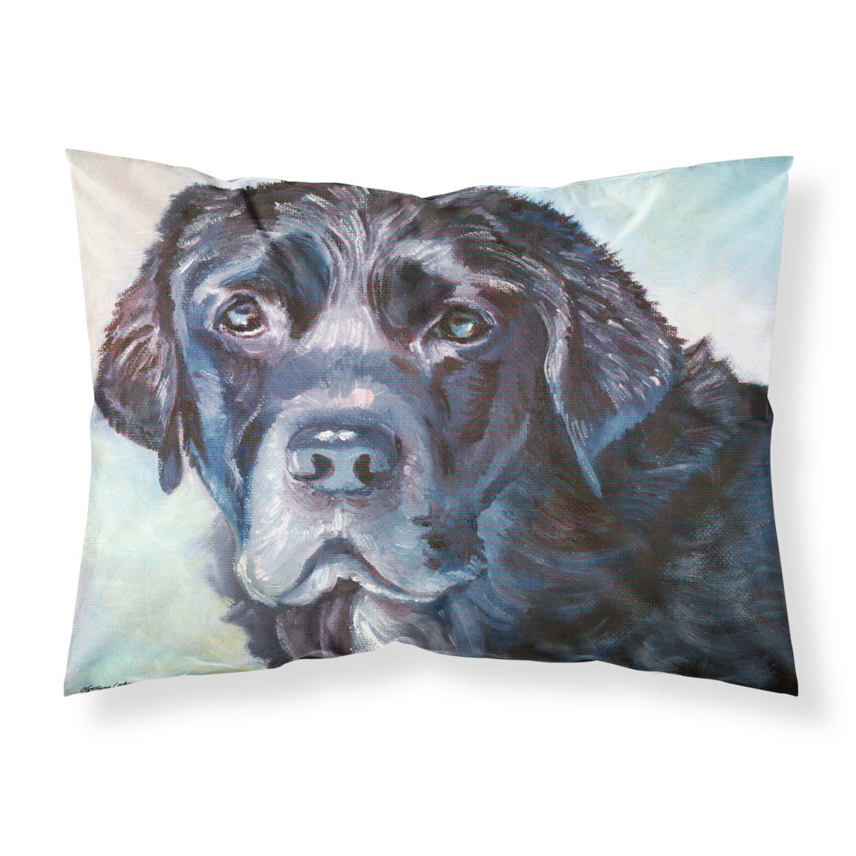 Black Labrador Face Fabric Standard Pillowcase