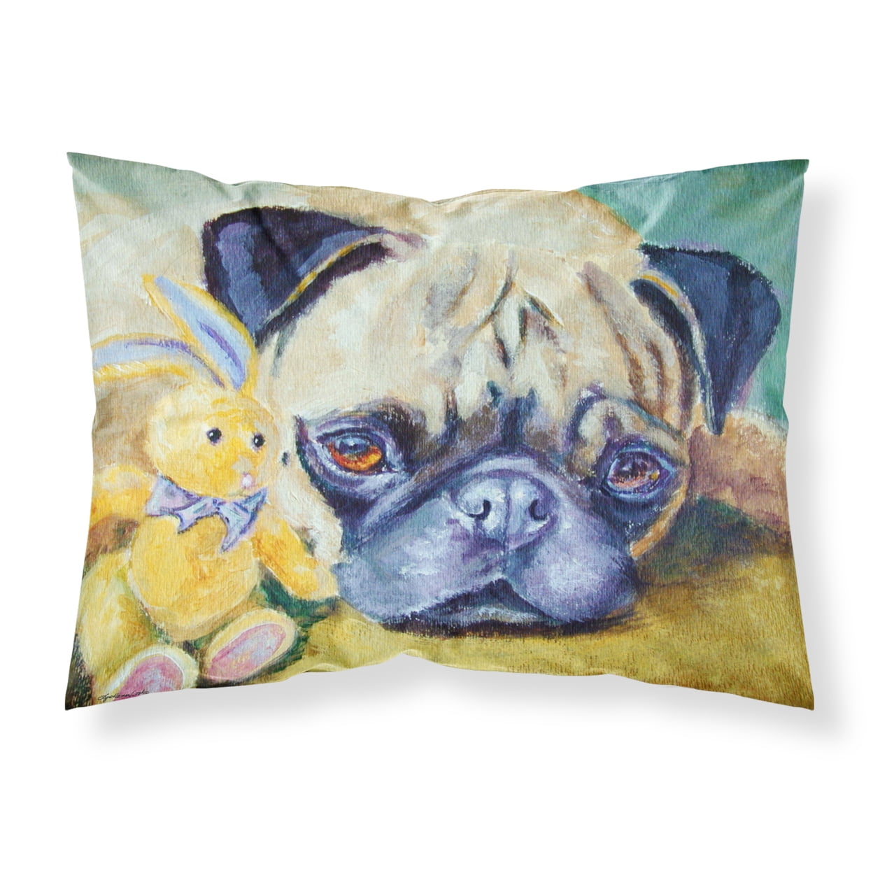 7423PILLOWCASE Pug Bunny Rabbit Fabric Standard Pillowcase