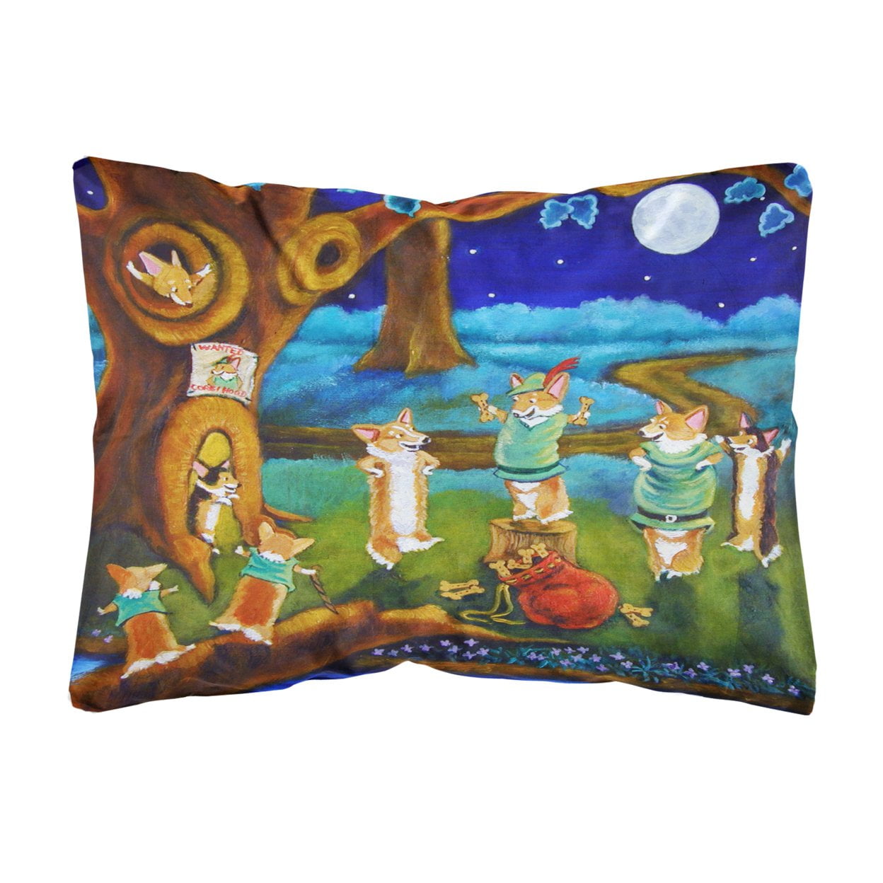Corgi Robin Hood Fabric Decorative Pillow