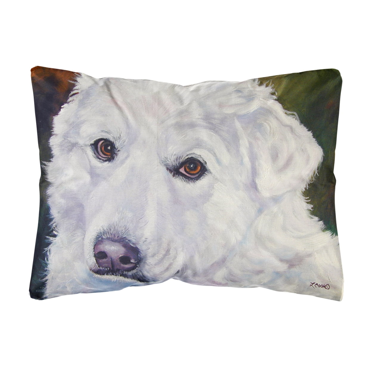 Great Pyrenees Contemplation Fabric Decorative Pillow