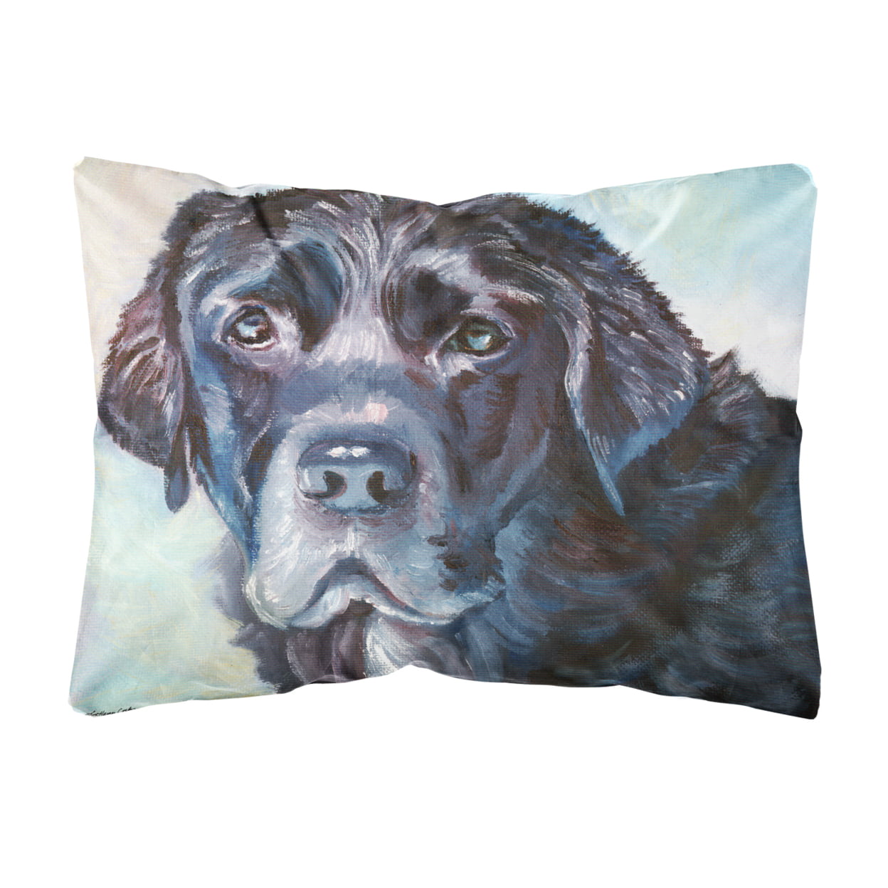 Black Labrador Face Fabric Decorative Pillow