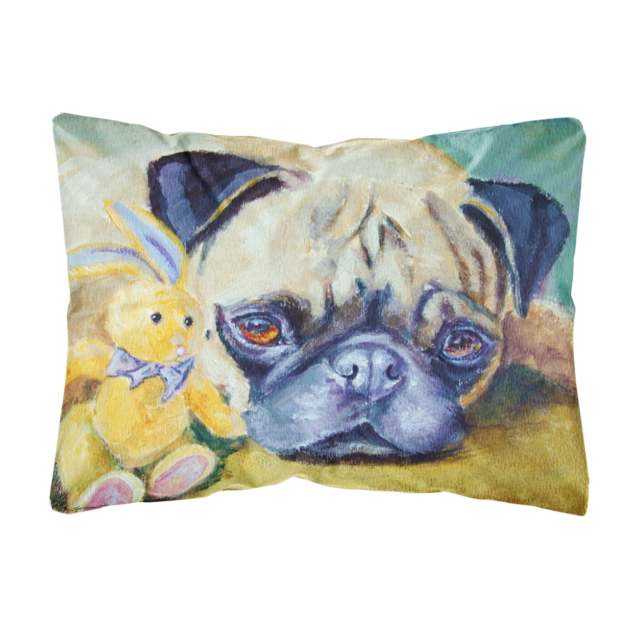 Pug Bunny Rabbit Fabric Decorative Pillow