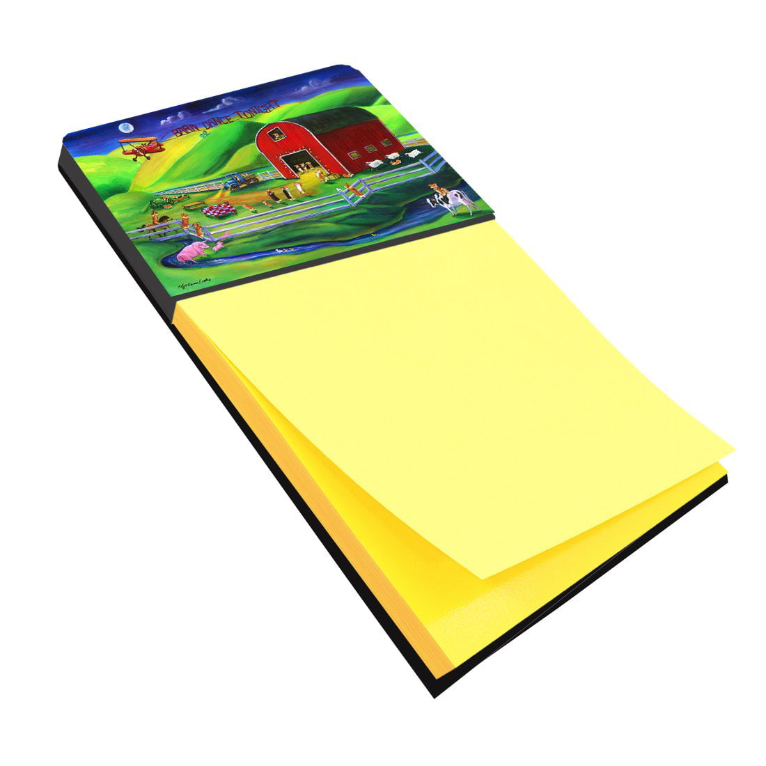 7404SN Corgi Barn Dance Sticky Note Holder