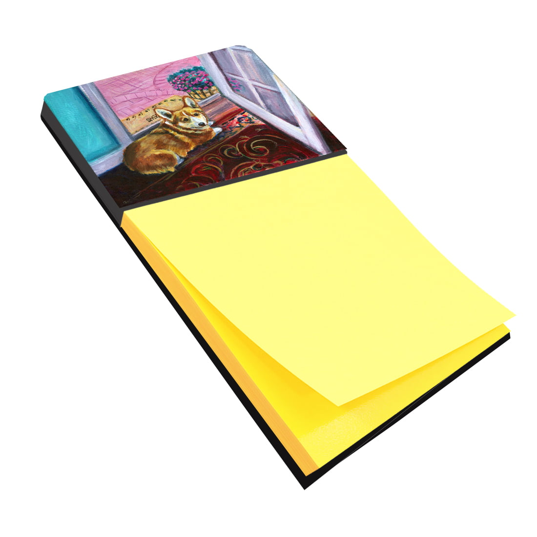 7410SN Corgi Watching From the Door Sticky Note Holder