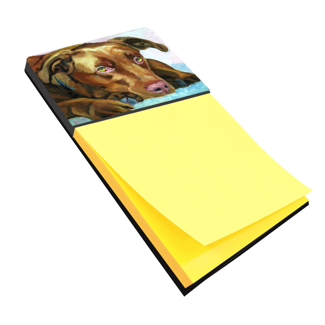 7420SN Chocolate Labrador Waiting Sticky Note Holder