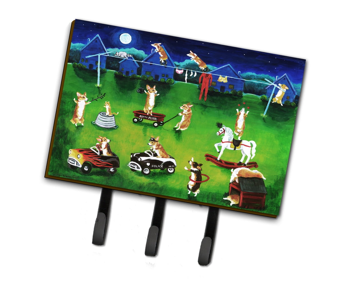 Corgi Backyard Circus Leash or Key Holder