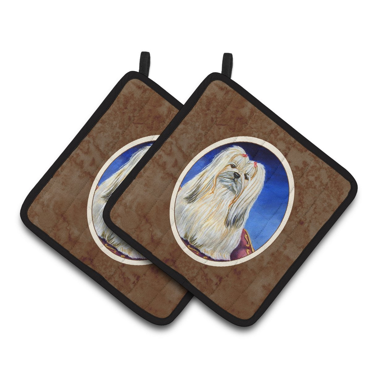 Picture of Carolines Treasures 7129PTHD Lhasa Apso Pair of Pot Holders