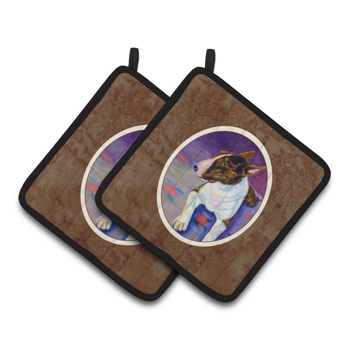 Picture of Carolines Treasures 7287PTHD Bull Terrier Pair of Pot Holders