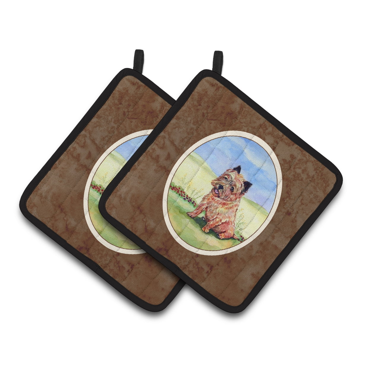 Picture of Carolines Treasures 7017PTHD Cairn Terrier & the Chipmunk Pair of Pot Holders